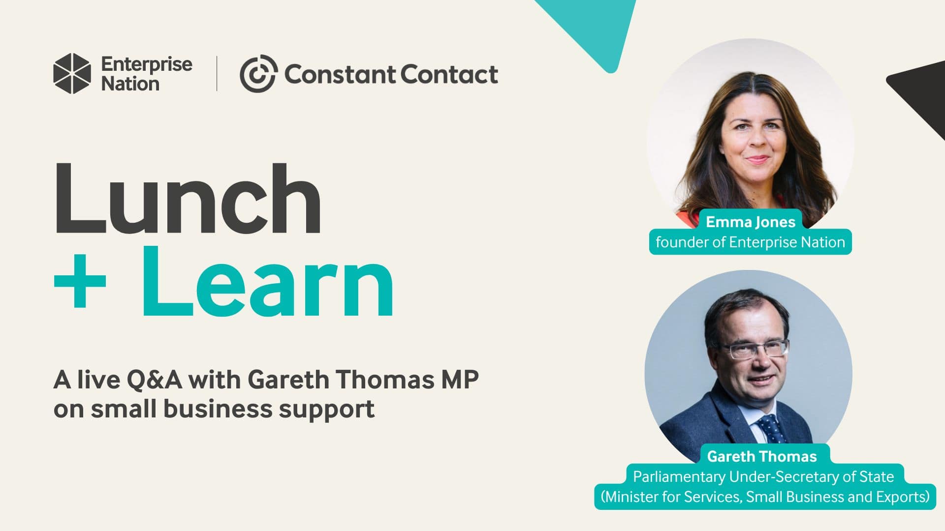 Lunch and Learn with Gareth Thomas MP, small business minister