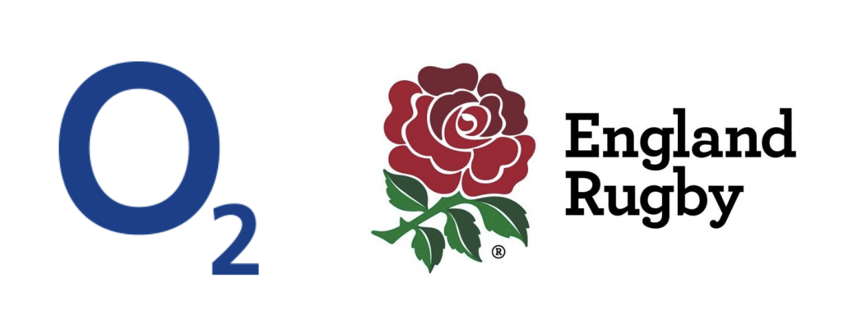 O2 and England Rugby logos