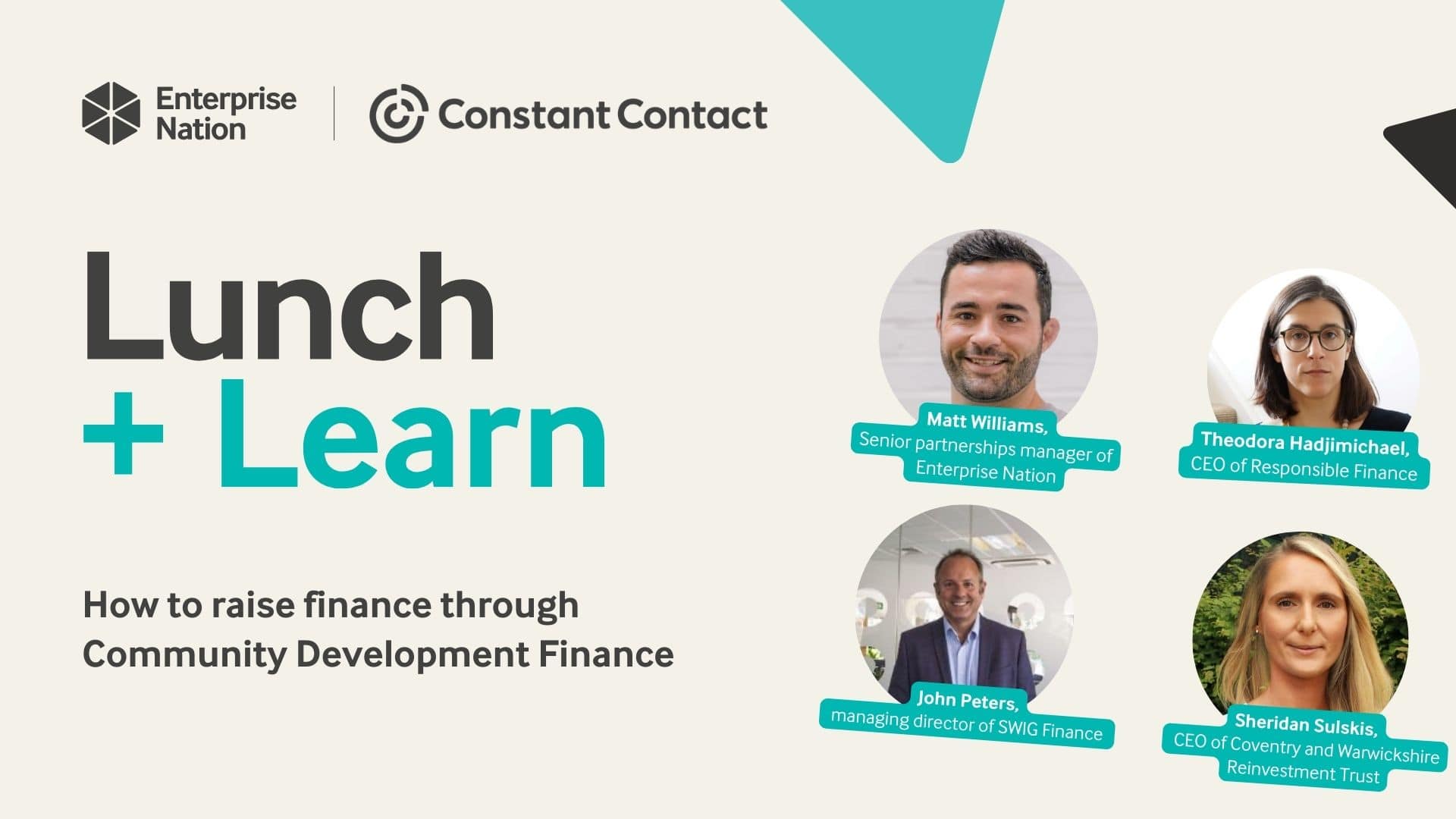 Lunch and Learn: How to raise finance through Community Development Finance