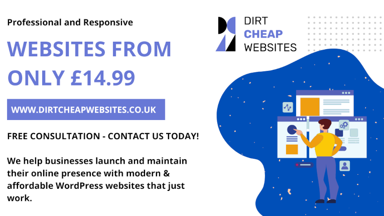 Websites from £14.99 with free consultation